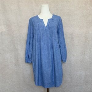 Vineyard Vines Chambray Relaxed Blue Cotton-Linen Blend Shirt or Midi Dress